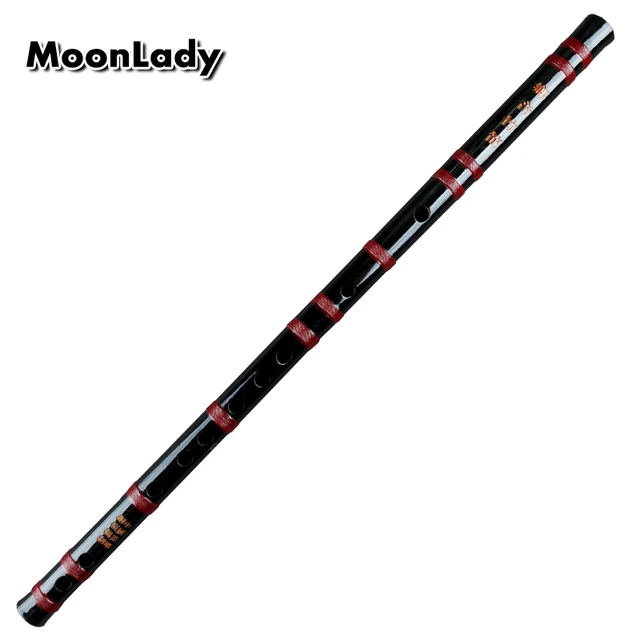 black Bamboo  Flute with Red Line Musical Instruments Traditional Handmade Chinese Woodwind Instrument Easy to Learn Dizi flute