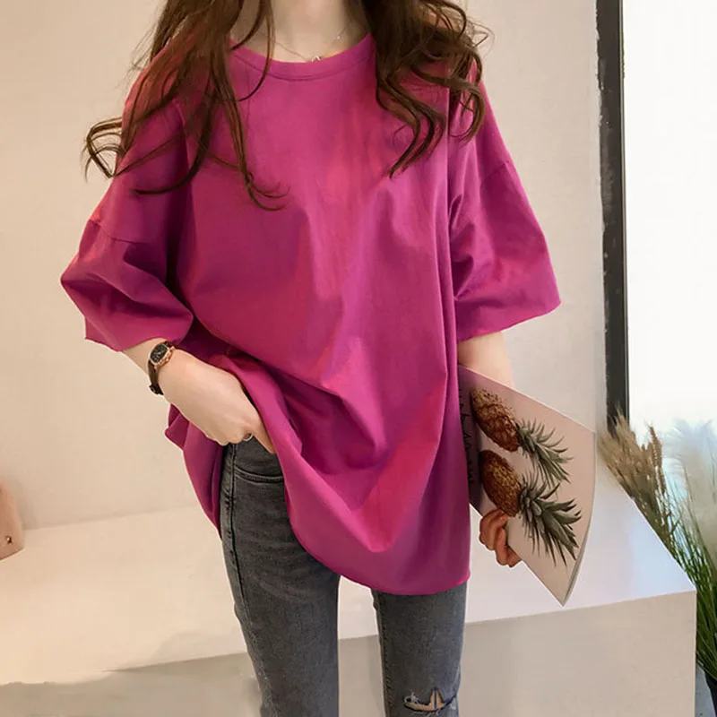 

Candy-colored loose sleeve t-shirt