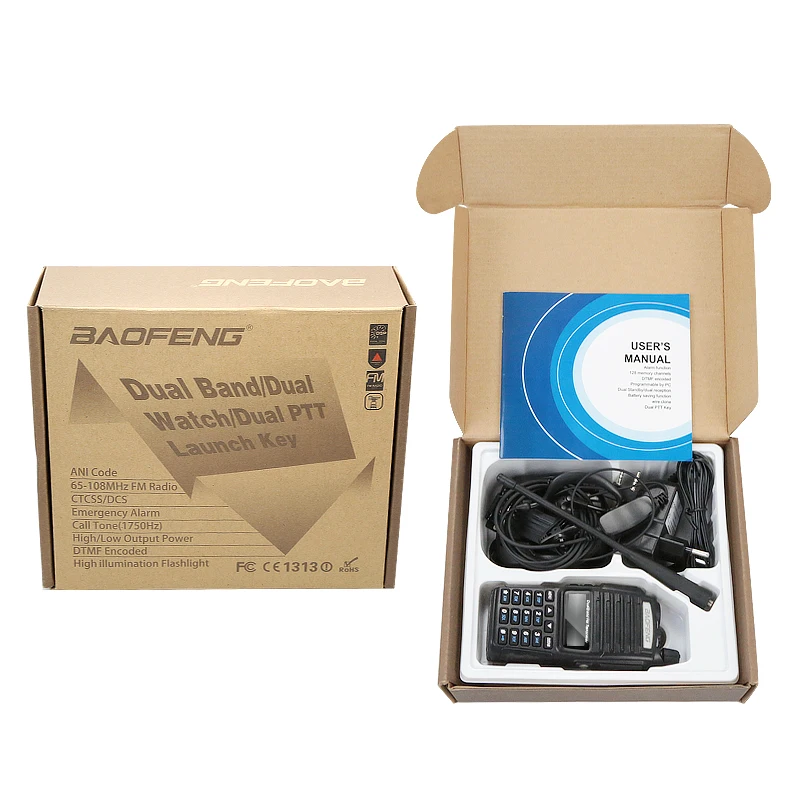Original Tri Power 8W/4W/1W 128CHS VHF UHF 136-174/400-520MHZ BAOFENG UV-82plus Dual PTT Two Way Radio Original Tri Power 8W/4W/1W 128CHS VHF UHF 136-174/400-520MHZ BAOFENG UV-82plus Dual PTT Two Way Radio