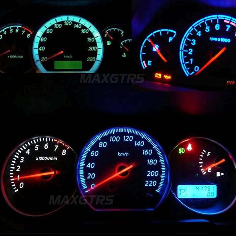 Светодиодсветодиодный лампа для автомобиля T5 B8.3D 10 шт. 1 светодиодный ОД B8.3 5050 12 В