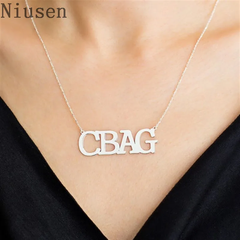 Big Initial Letter Necklace Custom Name 