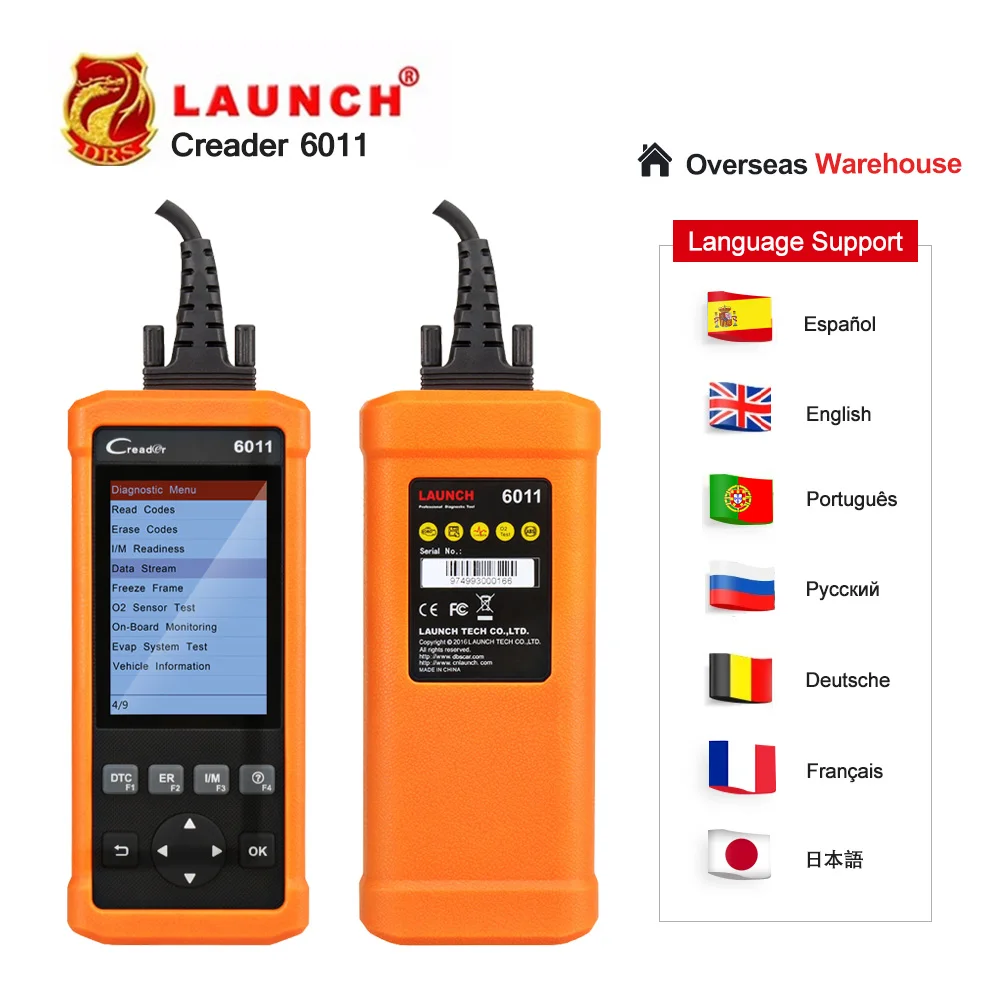 

Launch CReader 6011 CR6011 OBD2 Auto Code Reader Car Diagnostic Tool Launch Scanner ABS SRS System Full OBDII Functions Scanner