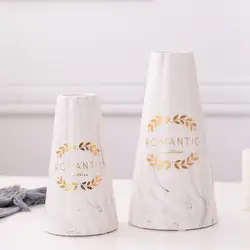 INS Мрамор узор с золотой наклейки Керамика ваза украшения доме сухой ваза гидропонная ваза мастерства подарок L S