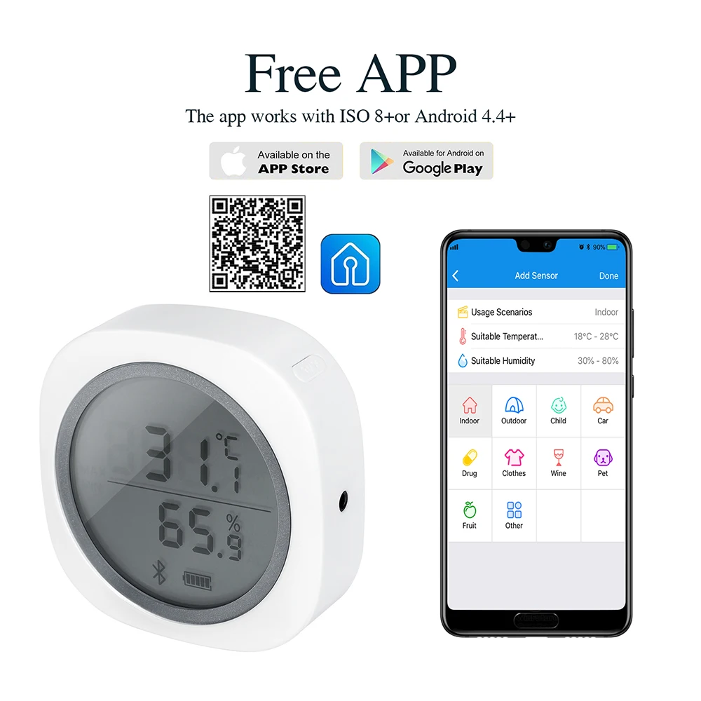 INKBIRD IBS TH1 Plus комнатный наружный квадратный термометр датчик гигрометра
