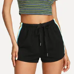 Для женщин Повседневное с принтом радуги спортивные эластичные шорты Лидер продаж 2019 Летняя мода пляжная одежда Высокая талия женские