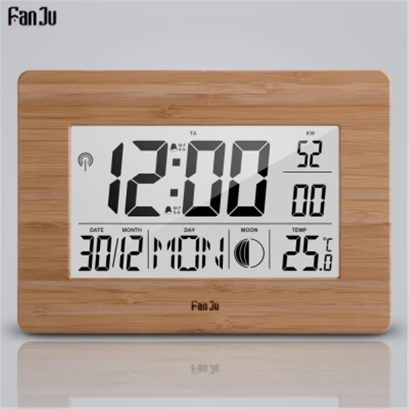 

FanJu FJ3530 Big Screen LED Digital Alarm Clock With Dual Alarm Indoor Temperature Moon Phase Calendar Snooze Functions