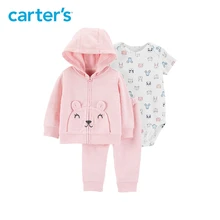 3pcs mouse print bodysuit pull on pants mouse pockets with 3D ears jacket set Carter s