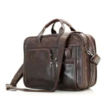 Nesitu Promotion Vintage Véritable Cuir Hommes Porte-Documents Sacs Messenger Entreprise Voyage Sac Portefeuille 15.6 ”Sac D’ordinateur Portable # M7093