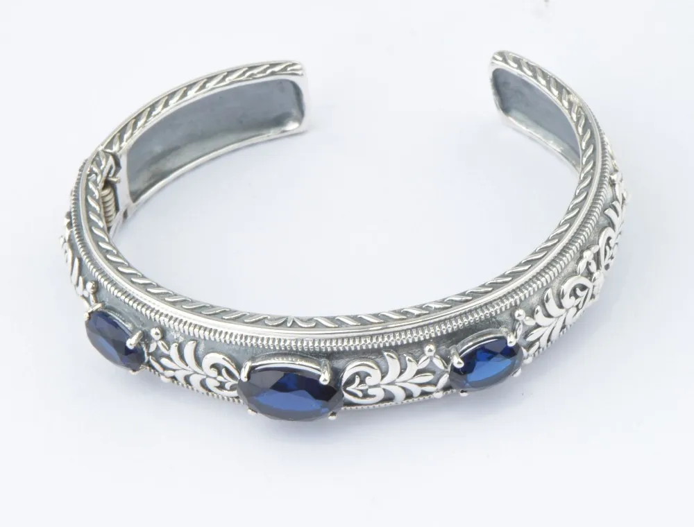 Szjinao, винтажный стиль, романтичный цельный Серебряный 925 браслет с сердечком для женщин, темно-синий CZ, подходят к оригинальным браслетам, сделай сам, ювелирное изделие