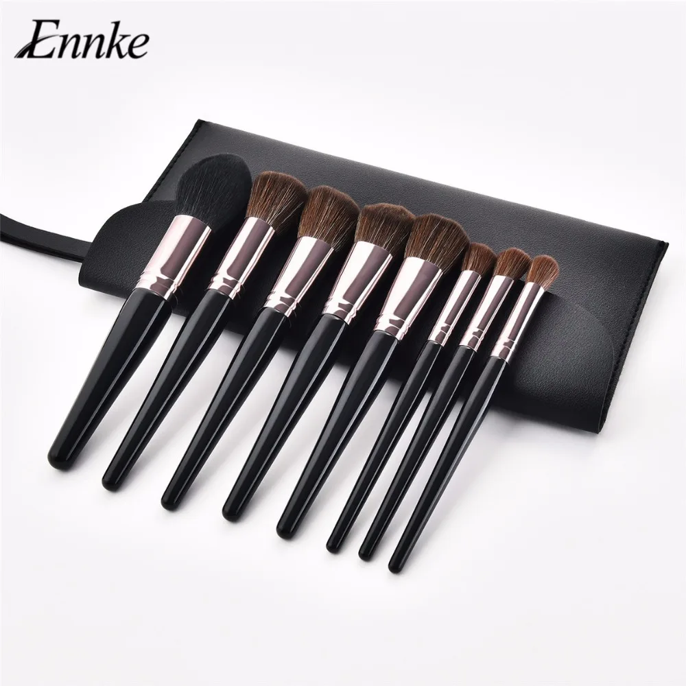 ENNKE Makeup Brushes Set With Case Luxury Micro Brush Wooden Handle