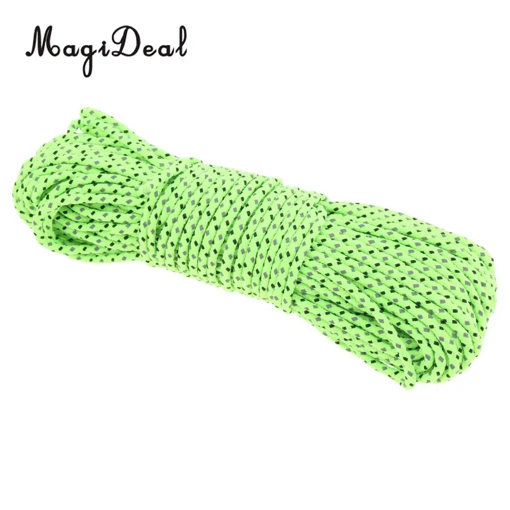 66ft Strong Reflective Guyline Tent Tarp Rope Guy Line Camping Cord Paracord Guide Rope Glow At Night