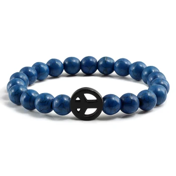 

Charm Natural Stone Circle Round Bead Bracelet Yoga Meditation Bracelet For Men Women Couple Distance Hand Jewelry Homme