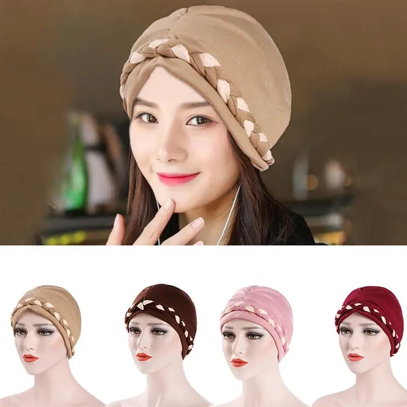 

New Bohemian Floral Printed Turban Cap Vintage Hat Chemotherapy Hat Cross Ruffle Cancer Hat Beanie Turban Head Wrap Cap