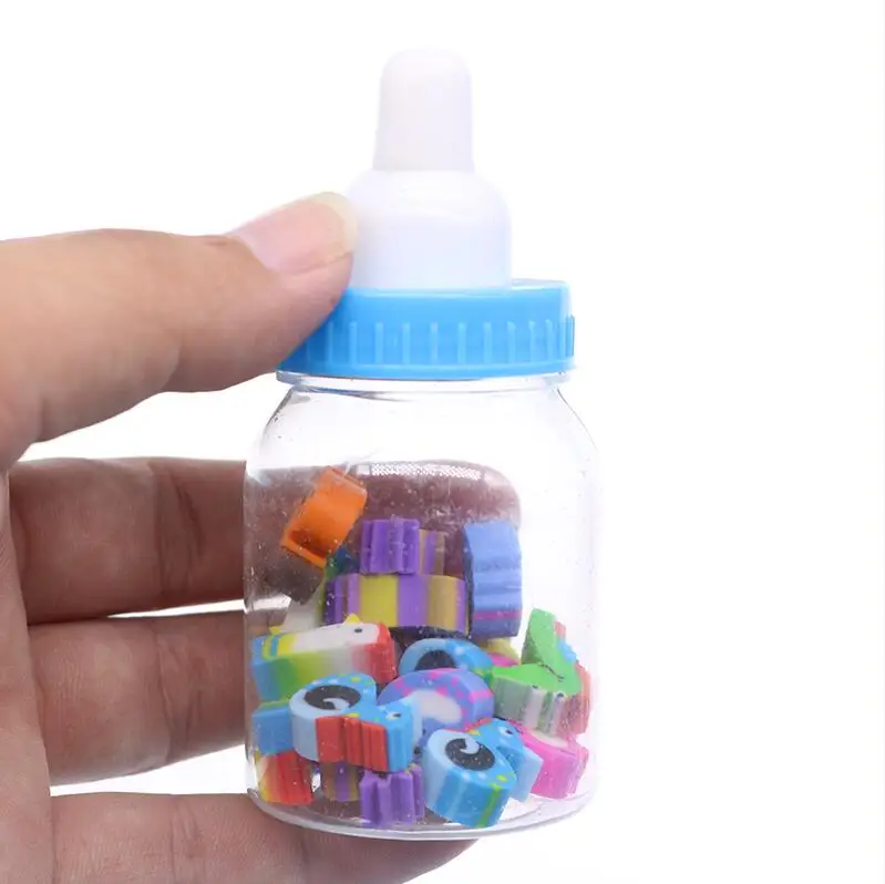 1 бутылка(20-22 капсулы) креативная Милая бутылка цифровой формы ластик Мини Kawaii карандаш ластик детский студенческий канцелярский призовой - Цвет: B-1