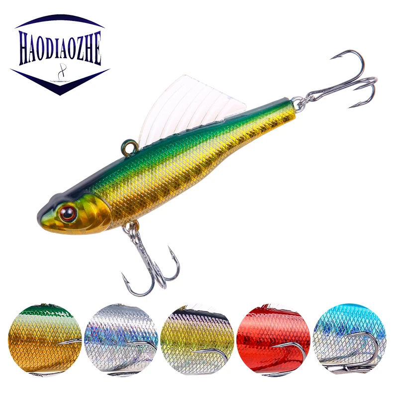 

Winter Sea Hard Fishing Lure 6.5cm 17g VIB Bait With Lead Inside Diving Swivel Jig Wing Wobbler Crankbait Pesca Fishing Tackle