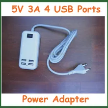 5V 3A 4 usb порта EU US UK вилка настенное зарядное устройство адаптер питания с кабелем 1,5 м для зарядного устройства
