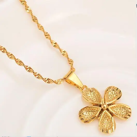 18 k Fine Solid Gold GF европейские наборы ювелирных изделий в виде цветов свадебное