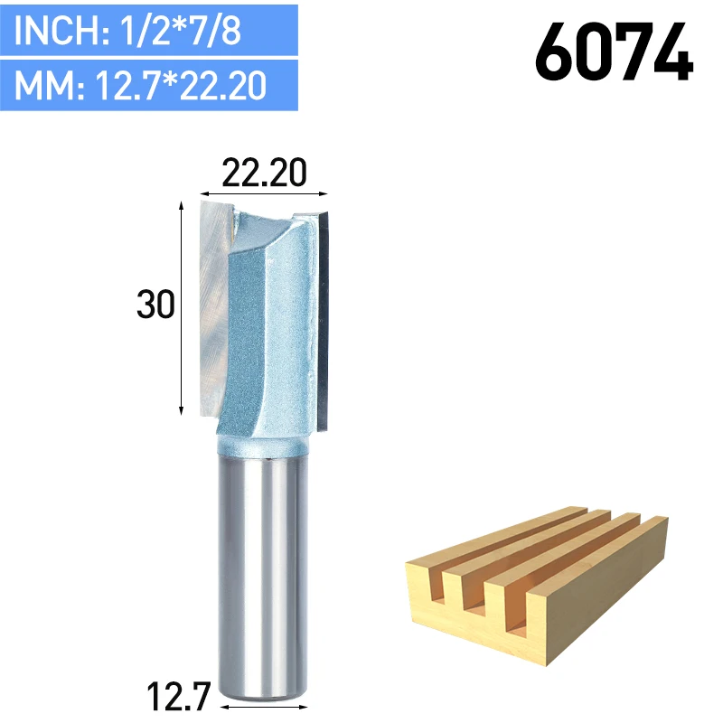 HUHAO 1 шт. промышленный деревообрабатывающий фреза с двойной окантовкой Концевая фреза с прямым триммером - Длина режущей кромки: 6074