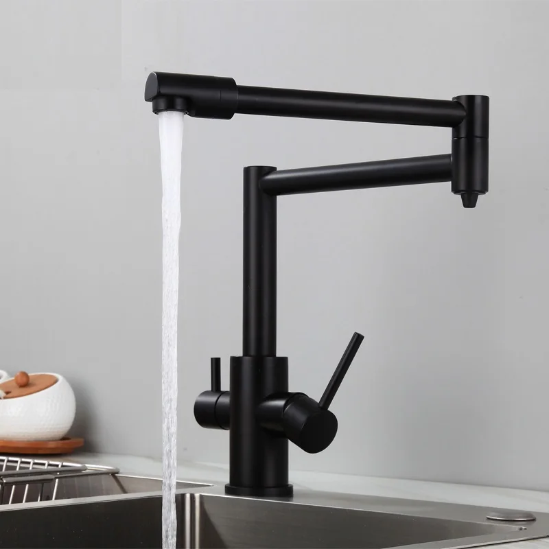 MTTUZK Brass Brushed Kitchen Folding Faucet With Pure Water Cold Hot Kitchen Modern Drinking Water  - 33016739863