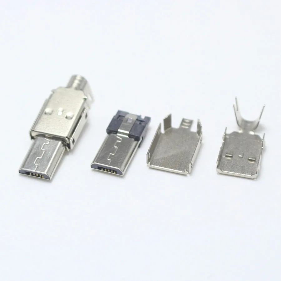 5 компл. Micro USB 5PIN тип сварки штекер разъем зарядное устройство 5P USB хвост зарядки jack 4 в 1 металлические детали - Цвет: long type