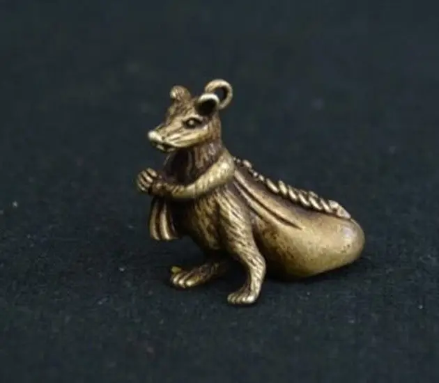 

China's archaize brass mouse Small pendant 3.5cm