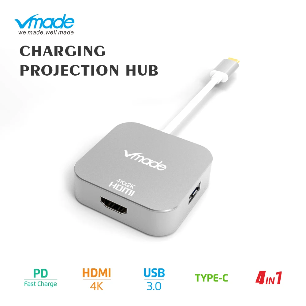 

Type C To HDMI USB 3.0 Comverter USB-C HUB PD Fast Charging Adapter Cable For Macbook Pro / Huawei Mate 10 / Samsung Galaxy S8