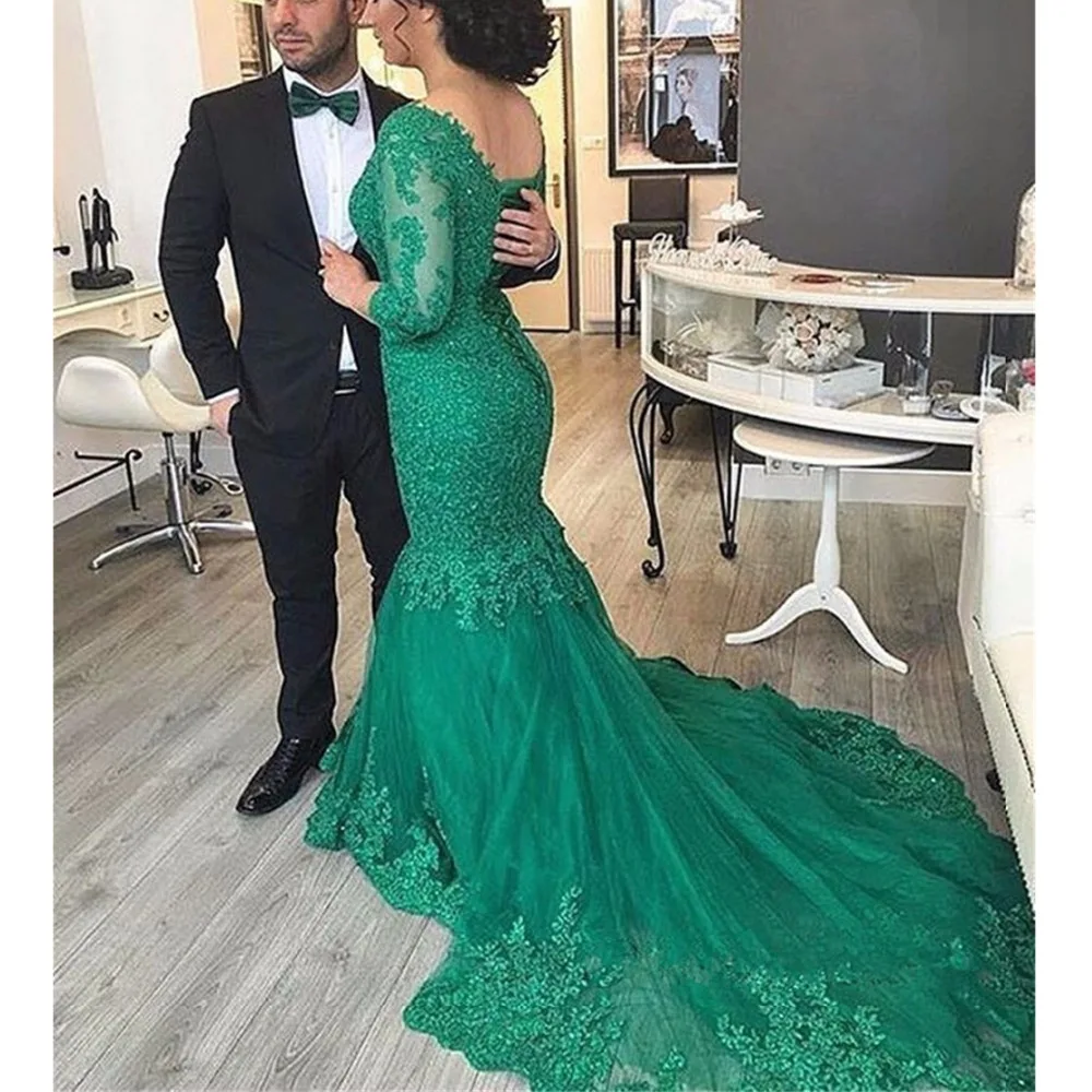Long-Sleeve-Mother-of-the-Bride-Dresses-for-Weddings-Women-Party-Lace-Mermaid-Green-Evening-Dress (3)