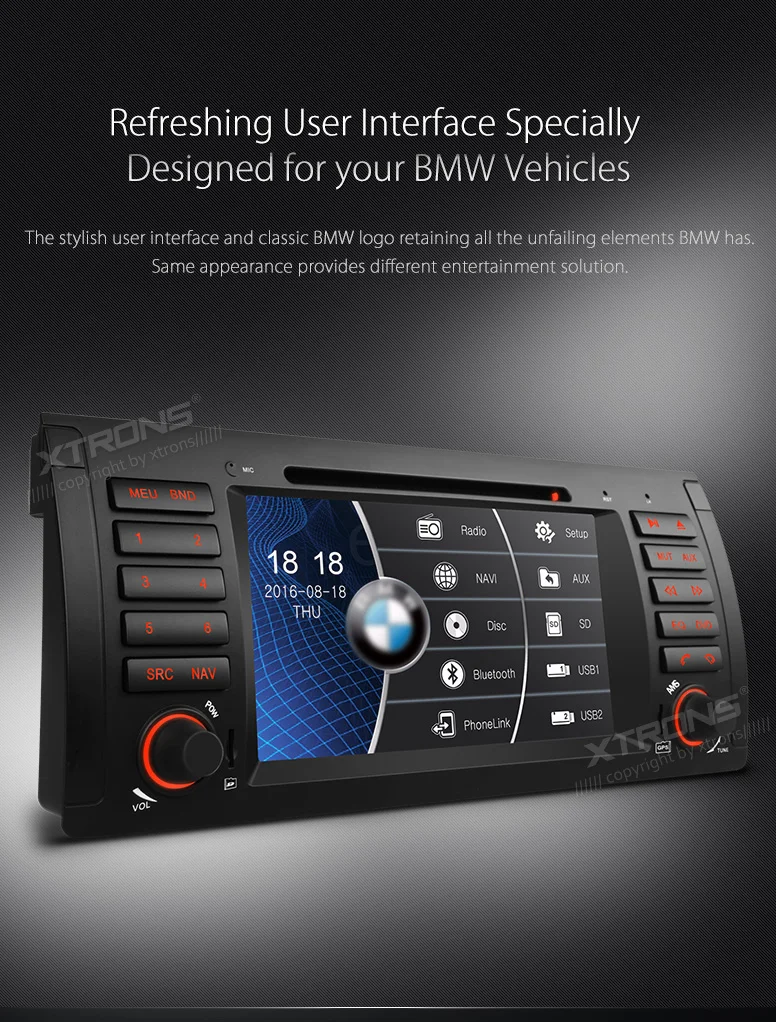 Sale XTRONS 7 inch in Dash HD Digital Touch Screen Car DVD Player CANbus GPS Navigation For BMW E53/320/ X5 1996 1997 1998 1999-2006 3