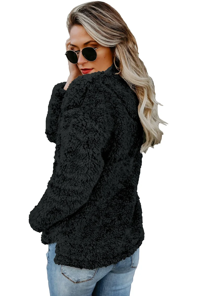 Black-Zipper-Fleece-Pullover-Coat-LC85154-2-2
