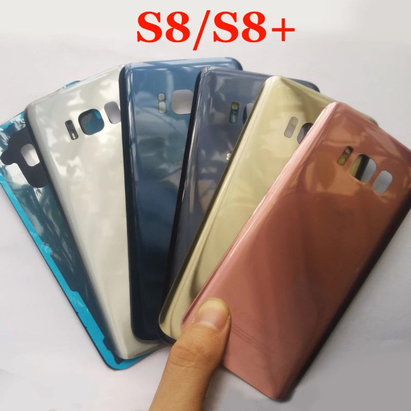 Для samsung Galaxy S8 G950 G950F S8 Plus G955 G955F задняя крышка батарейного отсека задняя Дверная панель чехол с клейкой наклейкой