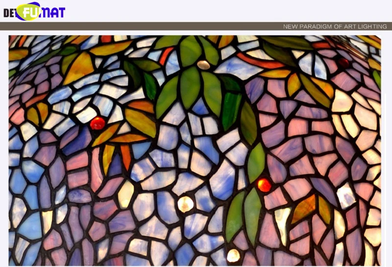 Фумат Тиффани витражные стеклянные настольные лампы Вистерия виноград персик Morning Glory Стрекоза чистая медная рамка ручной работы стол светодиодный свет