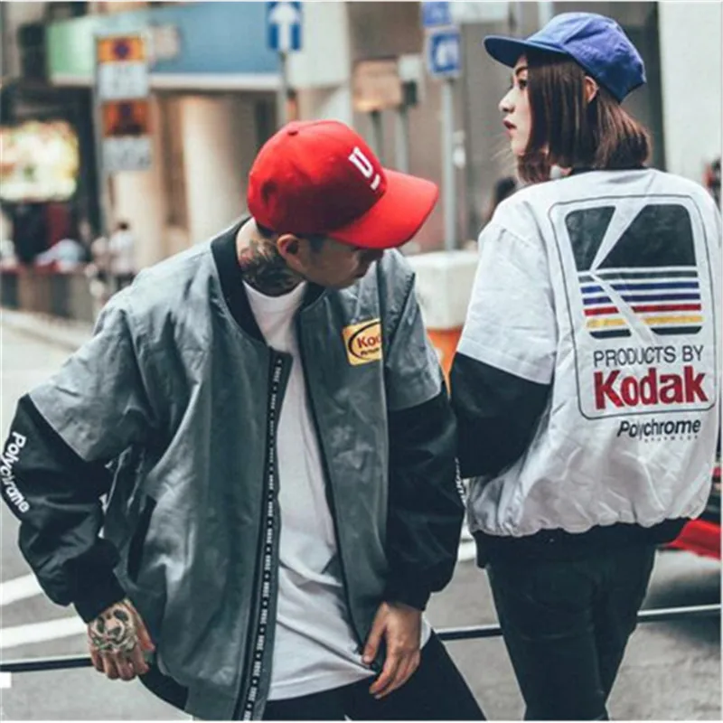 

Japanese Hip Hop style MA1 bomber jacket Harajuku pilot street printing kodak Jackets Men Women coat brand Clothing outerwear