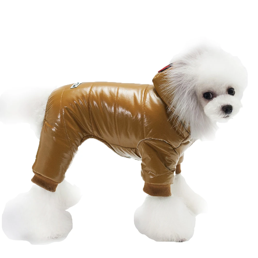 Waterproof and snowproof snowsuit style pet dog winter clothes four legs thick warm dog coats jackets for small dogs clothing