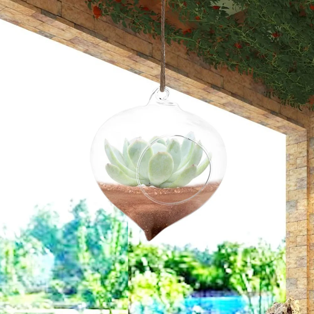 Wall Hanging Glass Plant Pot Container Terrarium Flower Plant Vase