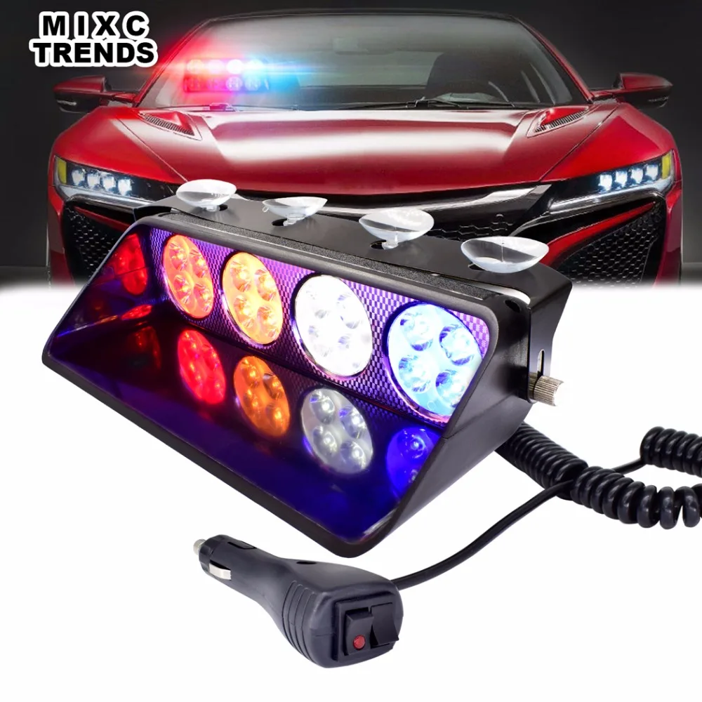 Led Strobe Light Windshield Car Flash Signal Emergency Dash Warning