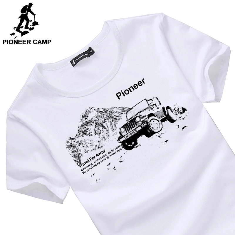 Pioneer Camp модная мужская футболка с коротким рукавом повседневная белая серая