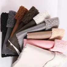 Замша композитный ягненок берберский флис Имитация шерсти скрепленные ткани-1000 грамм на квадратный