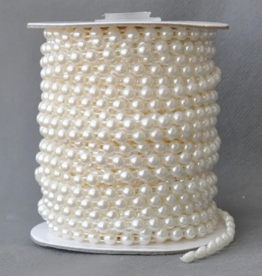 5 метров 6 мм бежевое/Белое жемчужное полукруг нить бисерная цепь для свадебное украшение невесты держа Цветы Аксессуары