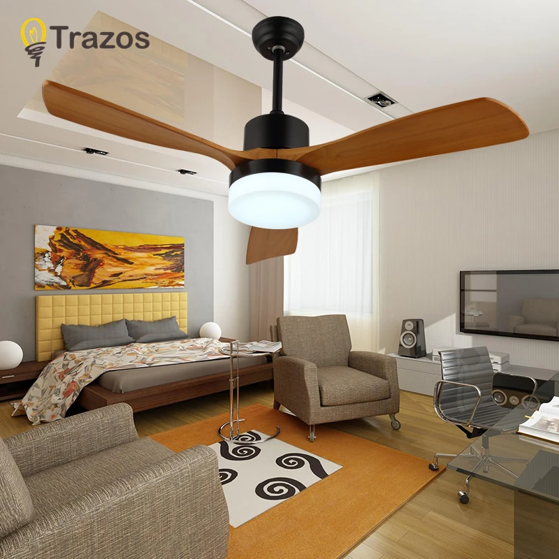 TRAZOS Новое поступление 42 дюймов светодиодный потолочный вентилятор современный вентилятор лампы дистанционного охлаждения потолочные вентиляторы для домашнего вентилятор с лампой лампы светильники