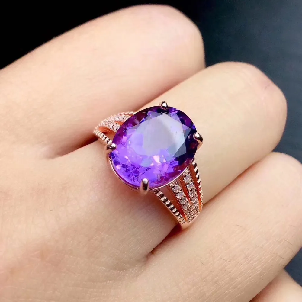 WHOLESALE 11PC 925 SILVER PLATED ROUGH PURPLE AMETHYST RING LOT o265 