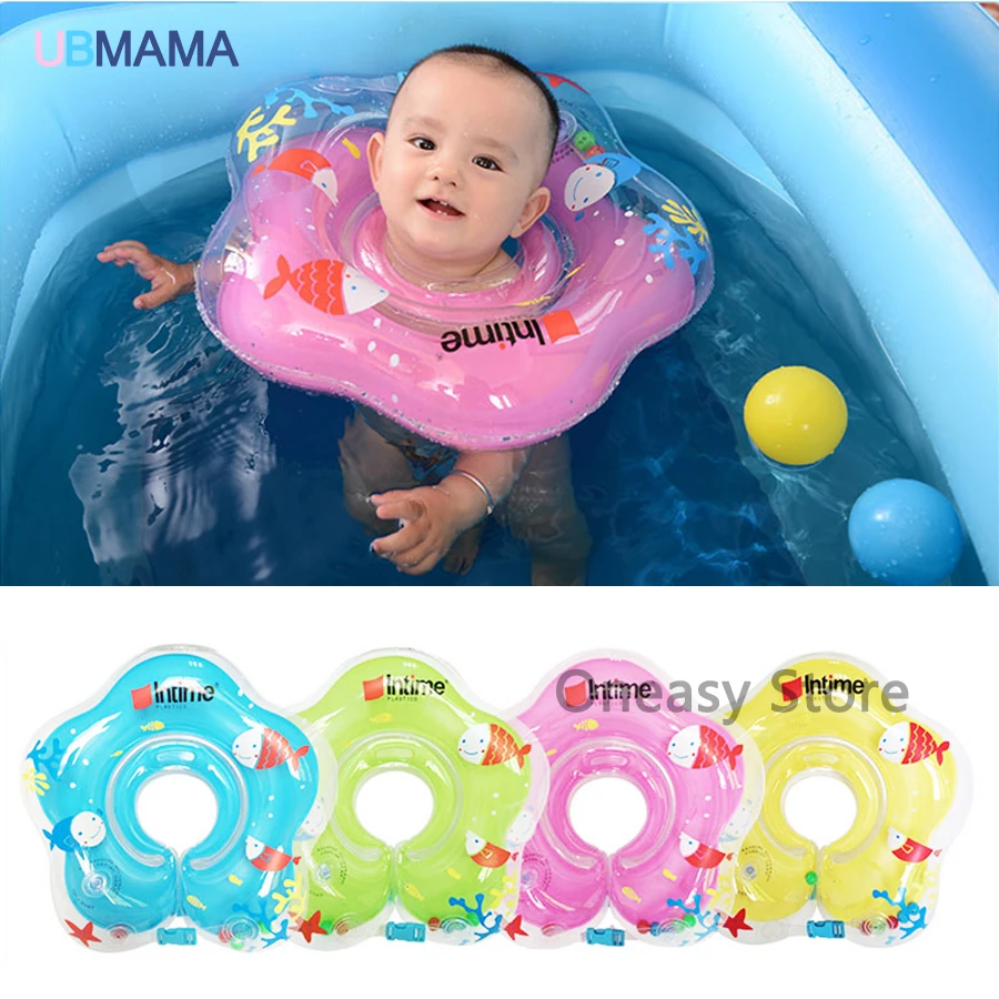 

For Baby Swim Ring Adjustable Double Protection Swimming Laps Baby Neck Float Lifebuoy Inflatable Newborn Swimming circular