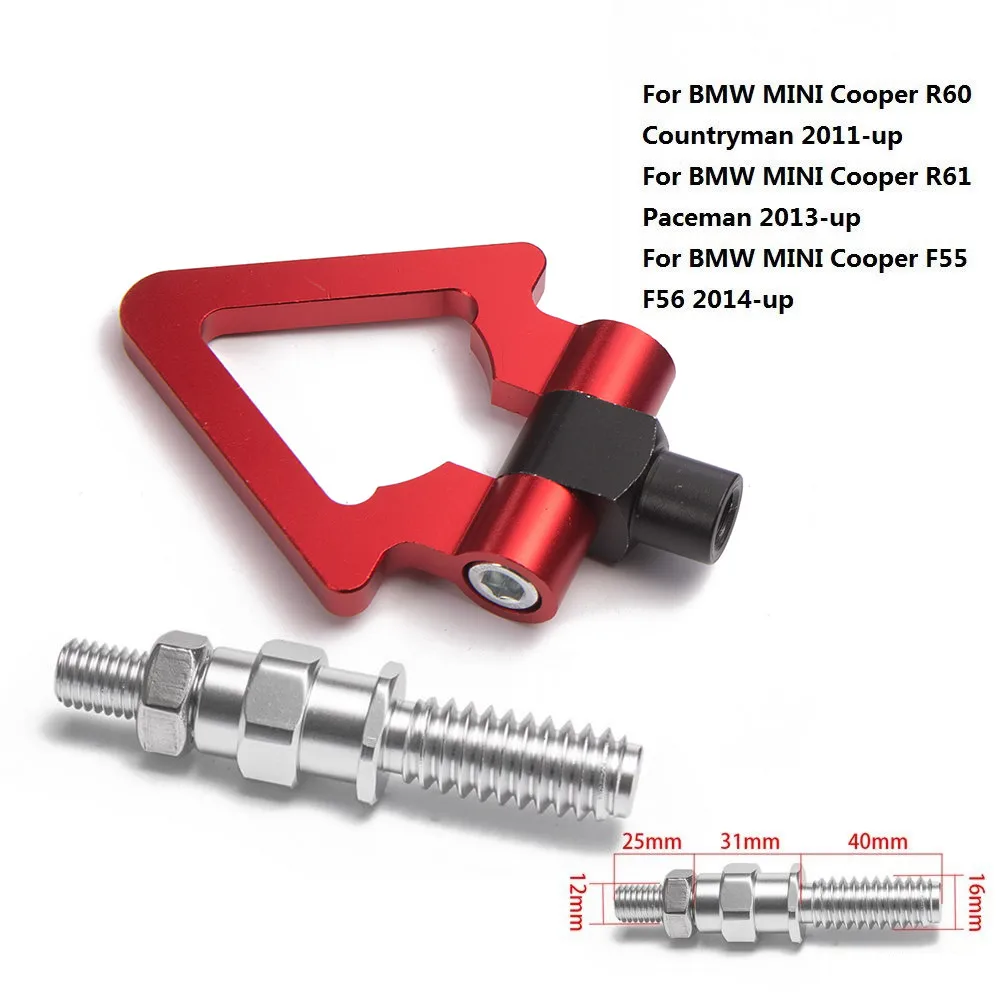 Автомобиль спортивный буксировочный крюк гоночный буксировочный крюк Авто прицеп кольцо для BMW MINI Cooper F55 F56 Евро Стиль TK-RTHLPH012 - Название цвета: Red