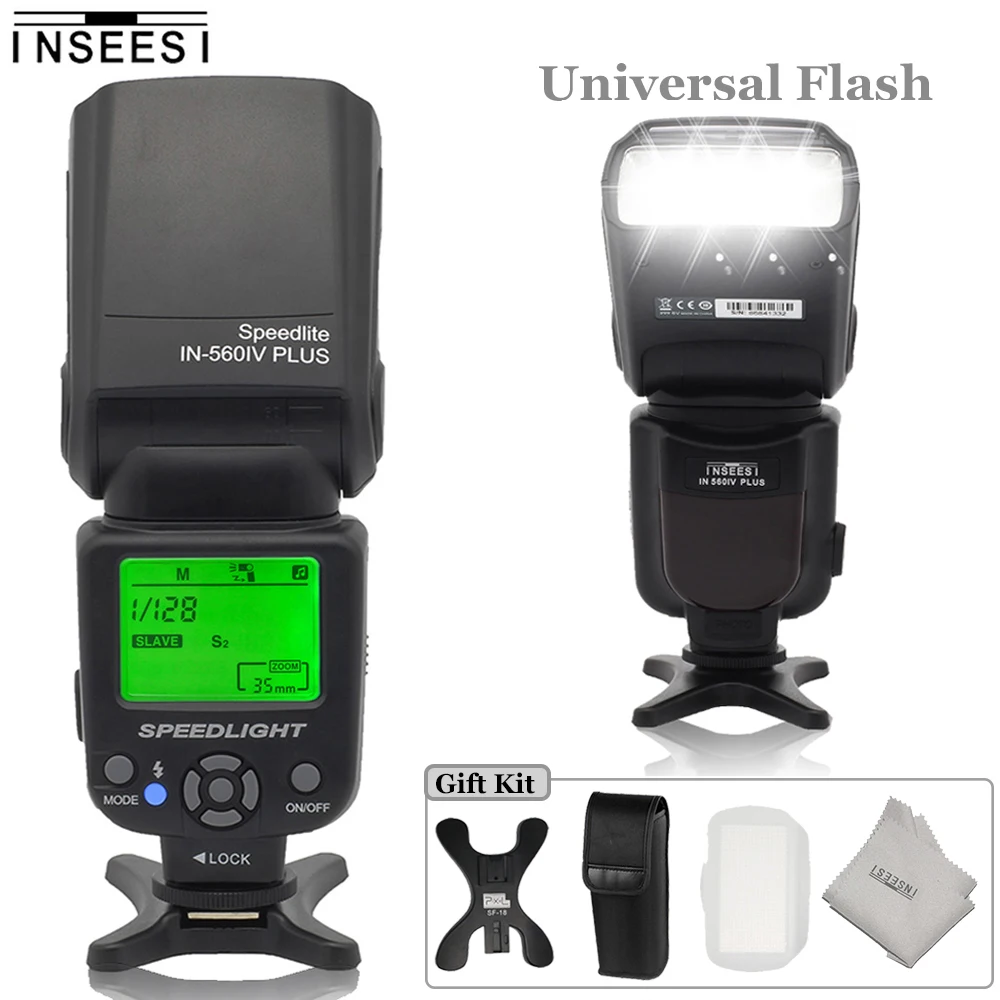 

INSEESI IN-560IV PLUS Wireless Camera Flash Speedlite LCD Fill Light Universal Flash For Canon Nikon Olympus Pentax DSLR Cameras