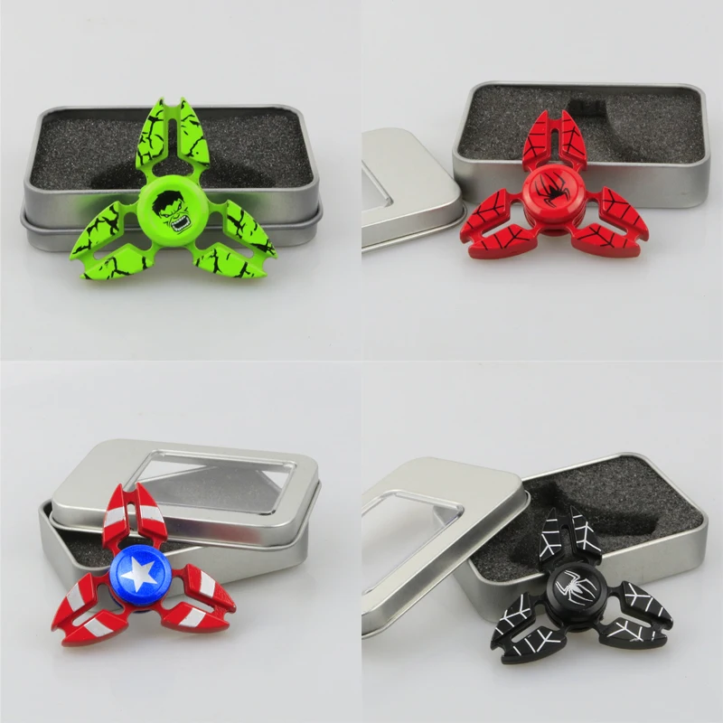 Captain America Hand Spinner Super Hero EDC Metal Tri 