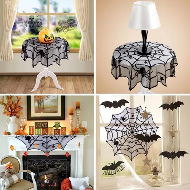 Lace Table Runner For Parties Christmas Dinners Black Lace Table Runner For Parties Christmas Dinners Black Spider Tablecloth Decorations Round
