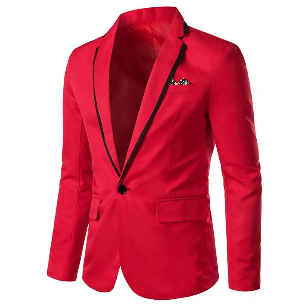 Мужской Стильный повседневный однотонный Блейзер, деловая верхняя одежда для свадебной вечеринки, пальто, костюм, топы, формальная куртка, мужской тонкий мужской костюм, L15