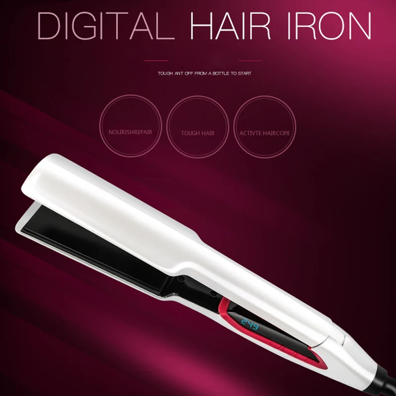 

Hair Straightener Digital Display Blue Screen Thermostat Ceramic Plate Roller Straight Dual-use HY99 FE28