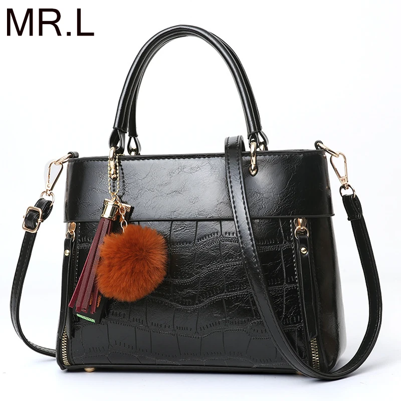 

MR.L Women Leather Shoulder Bag Fashion Retro Satchels Bag Designer Boston Tote Bag Ladies' High Quality Crossbody Bags Totes