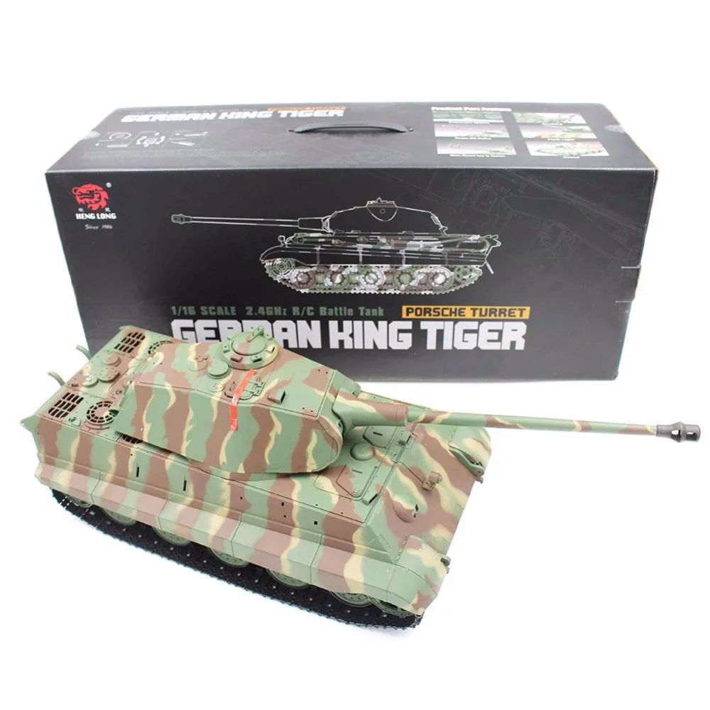 Heng Long 1/16 2.4G 3888-1 German King Tiger Battle Tank Teens Kids Remote Control Tanks with Sound Best Gifts for Children