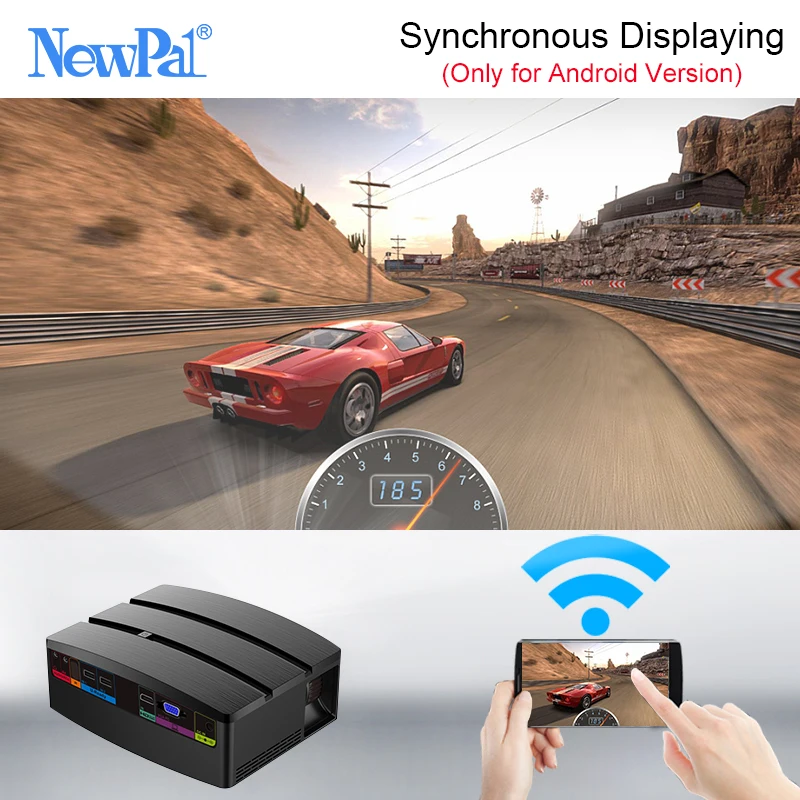 Newpal мини проектор 3D для домашнего кинотеатра Android wifi 1800 люмен 720P светодиодный GP80